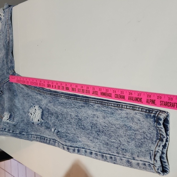 Distressed Womens Jeans Light Wash Size XS Rips Holes Distroyed Acis Wash Y2K - Picture 9 of 10